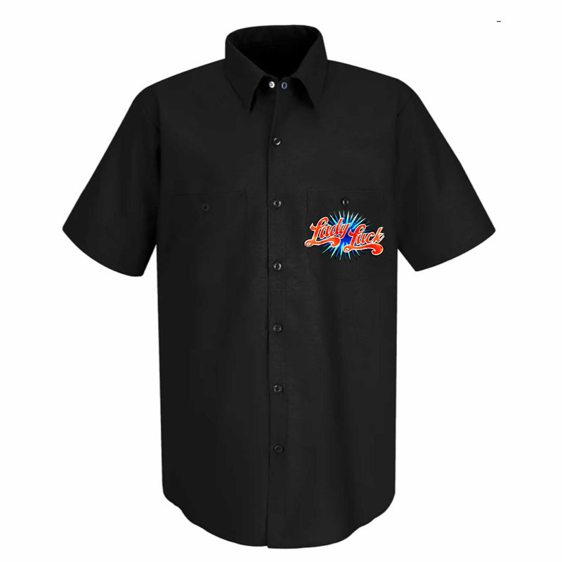 ROCKABILLY Work SHIRT:  PIN UP - LADY LUCK "Bettie" Rare Discontinued Collectible