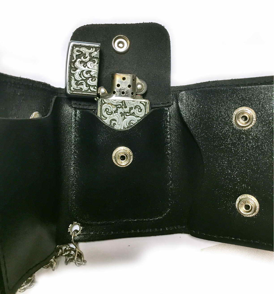 Leather WALLET "MINI de Luxe Series: ZIPPO HOLDER