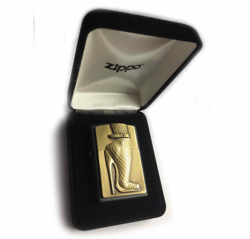 Zippo PIN UP HIGH HEEL SURPRISE Sexy Massive Plate SPECIAL LUXURY GOLD EDITION