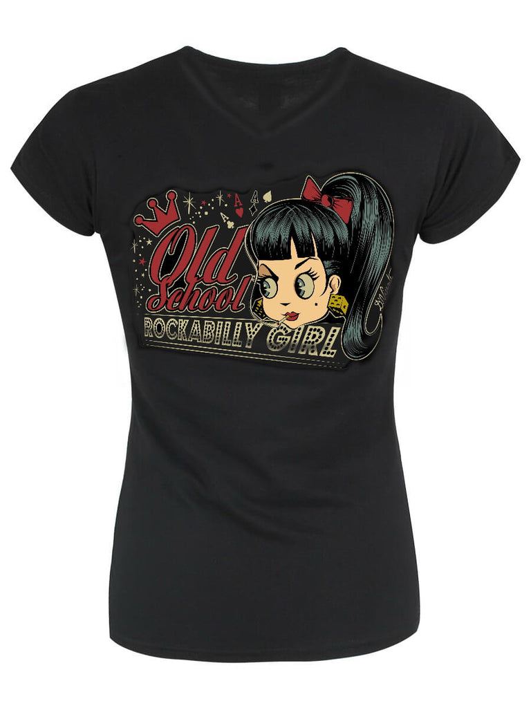 Betty Cool - OLD SCHOOL ROCKABILLY GIRL Ladies T-Shirt