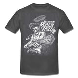 DON'T CONTROL MY ROCK N ROLL - Rockabilly Guitar Skeletor T-Shirt MENS Grey