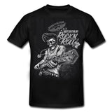 DON'T CONTROL MY ROCK N ROLL Rockabilly SKULL T-Shirt Black