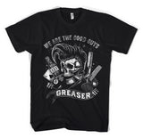 GREASER - WE ARE THE GOOD GUYS Rockabilly Skull T-Shirt Black MEN