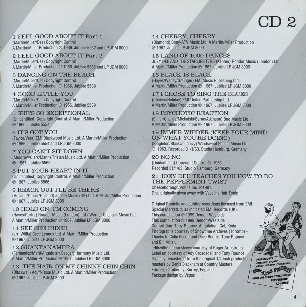 JOEY DEE and THE STARLIGHTERS - Starbright: The Complete Roulette and Jubilee Singles (1963-1966) 2CD