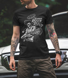 DON'T CONTROL MY ROCK N ROLL Rockabilly SKULL T-Shirt Black