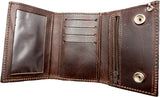 Leather WALLET Minimax (Small & Large Space) MALTESE CROSS Special Made in USA - BROWN