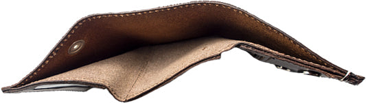 Leather WALLET Minimax (Small & Large Space) MALTESE CROSS Special Made in USA - BROWN