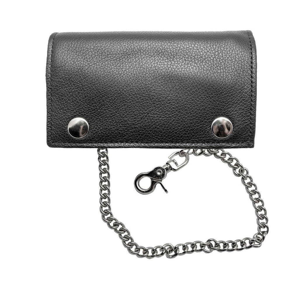 Leather WALLET BIKER DE-LUXE BLACK Made in USA !
