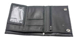 Leather WALLET BIKER DE-LUXE BLACK Made in USA !