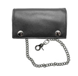 Leather WALLET BIKER DE-LUXE BLACK Made in USA !