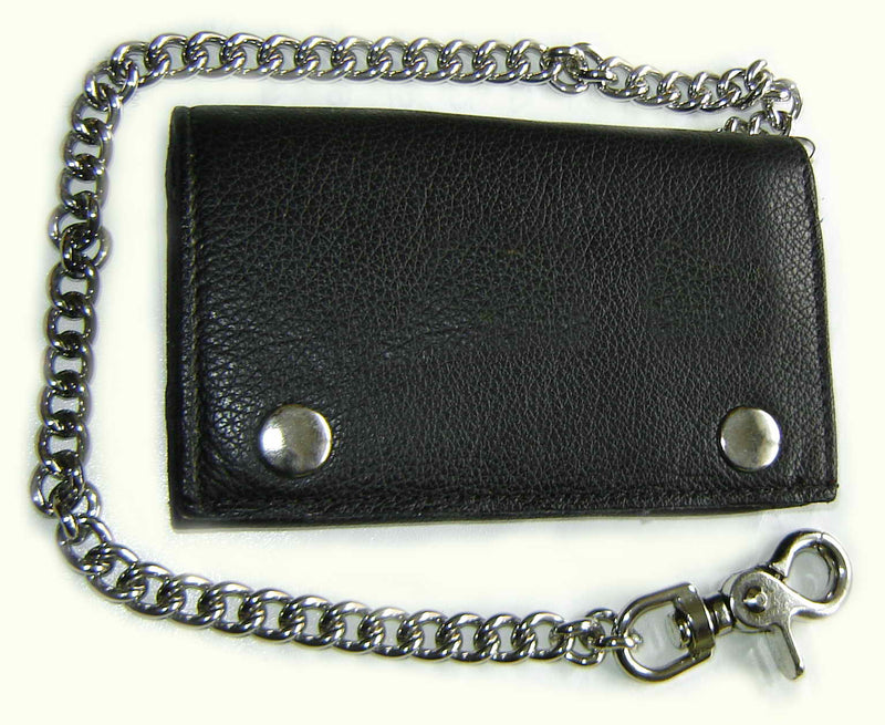 Leather WALLET BIKER DE-LUXE BLACK Made in USA !