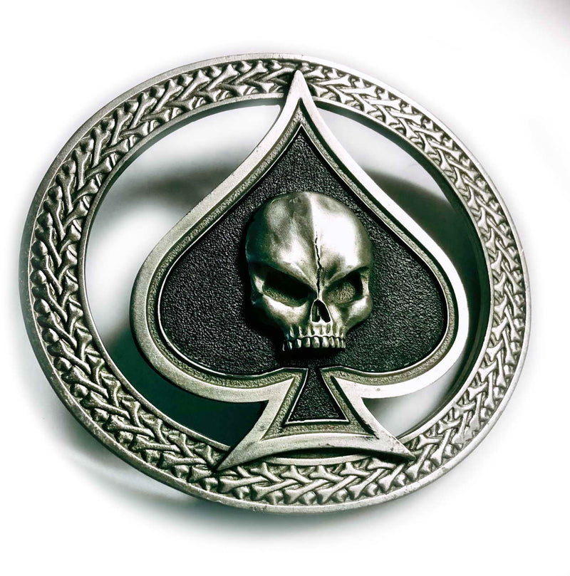 ACE OF SPADE - SKULL-  Belt BUCKLE XL Discontinued & Rare!