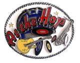 AT THE HOP - ROCKNROLL  Rockabilly Special Detailed Belt BUCKLE  RARE!