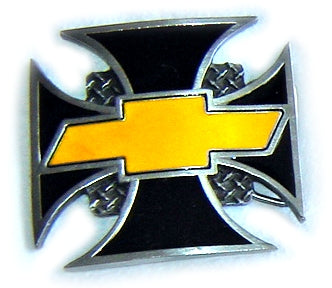 CHEVROLET CHEVY MALTESE CROSS XL Hot Rod Belt BUCKLE Official Licensed Edition