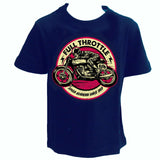 FULL THROTTLE - Cafe Racer BIKER T-Shirt KIDS Dark Blue
