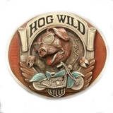 BIKER SPECIAL: HOG WILD Belt BUCKLE Original Bergamont USA, 1994