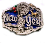 NEW YORK - STATUE OF LIBERTY & STATE SEAL SUPER 3D Belt BUCKLE Vintage