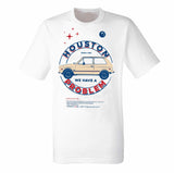 FOREVER YOUNG Series: HOUSTON WE HAVE A PROBLEM - YUGO Zastava Classic CAR T-Shirt SPECIAL EDITION White
