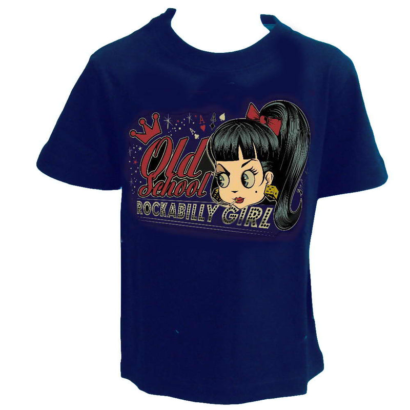 Betty Cool - OLD SCHOOL ROCKABILLY GIRL T-Shirt KIDS Dark blue