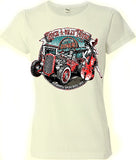 ROCKABILLY FEVER T-Shirt HOT ROD DINER Vintage WHITE Ladies