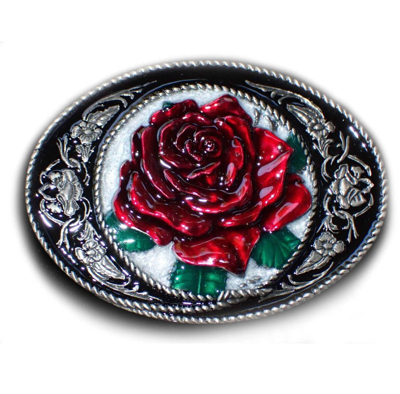RED RED ROSE WESTERN COUNTRY Rockabilly Pin Up Belt BUCKLE