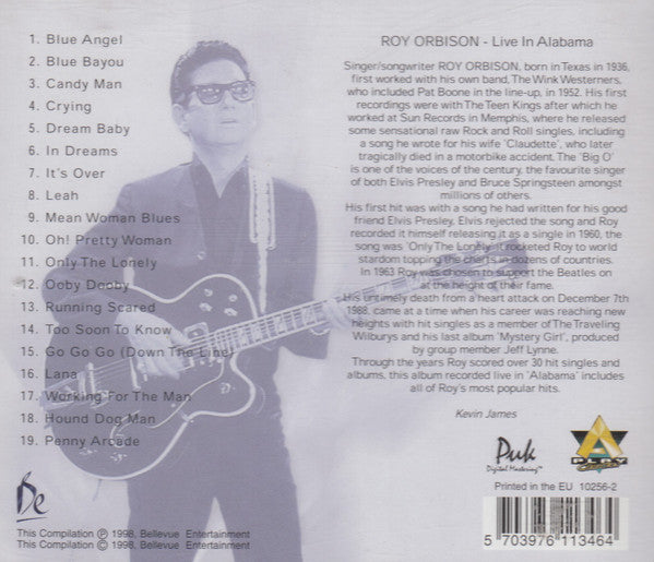 ROY ORBISON - LIVE IN ALABAMA20 Orbison Classics Great CD