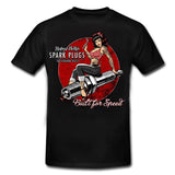 SPARKPLUGS - BUILT FOR SPEED  Pin Up Rockabilly Men T-Shirt Black