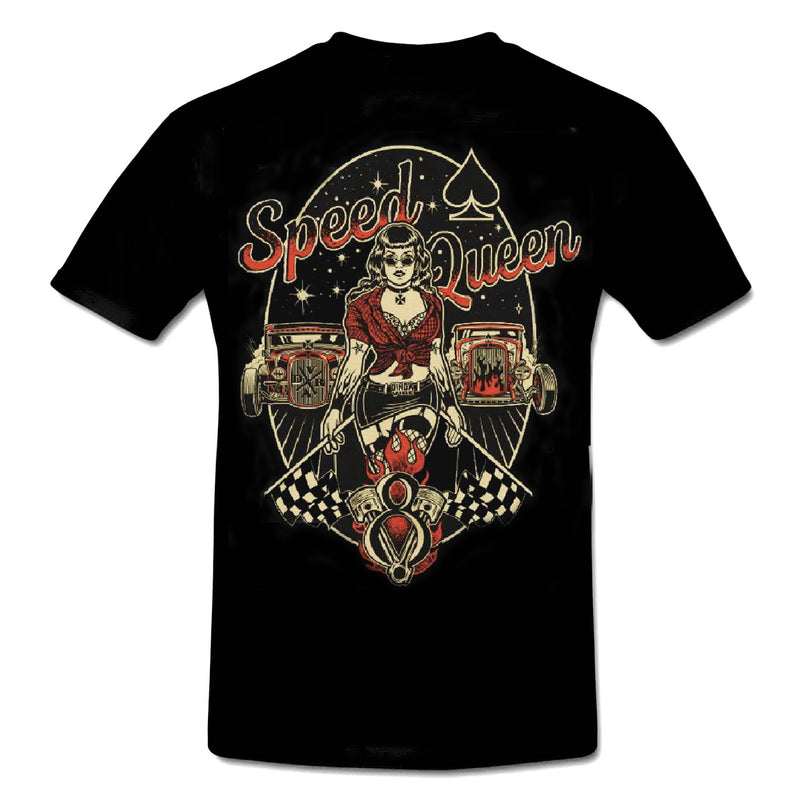 SPEED QUEEN - HOT ROD Pin Up Girl V8 Rockabilly T-Shirt Men