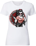 ARE YOU LOOKING FOR TROUBLE  Pin Up Rockabilly Ladies T-Shirt White