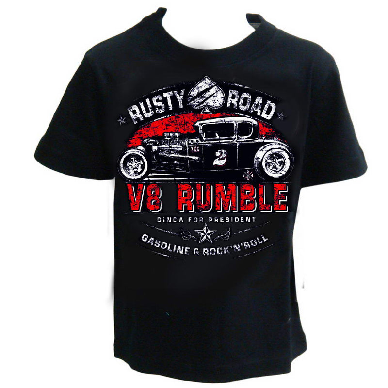 V8 RUMBLE 2 - Rusty Road - Rockabilly RAT ROD CAR Limited Edition T-Shirt KIDS