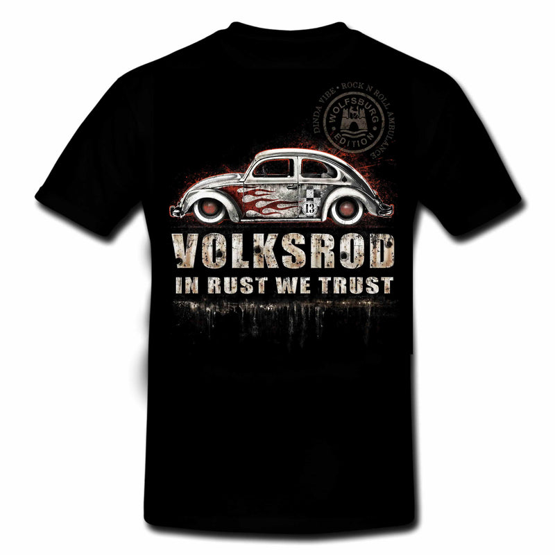 VOLKSROD - IN RUST WE TRUST VW Hot Rod T-shirt Wolfsburg Edition