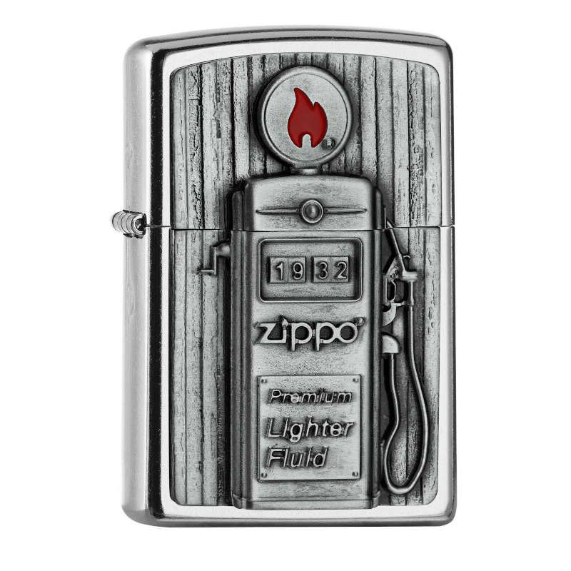 Zippo OLD GAS PUMP STATION Rockabilly Super 3D Massive Plate SPECIAL