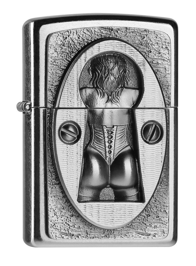 Zippo PIN UP GIRL KEYHOLE Rockabilly Old School Special 3D Massive Plate