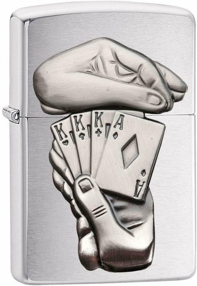 Zippo POKER CARDS "TRICK-SURPRISE FULL HOUSE" Super 3D Massive Plate SPECIAL