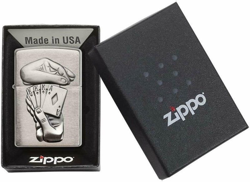 Zippo POKER CARDS "TRICK-SURPRISE FULL HOUSE" Super 3D Massive Plate SPECIAL