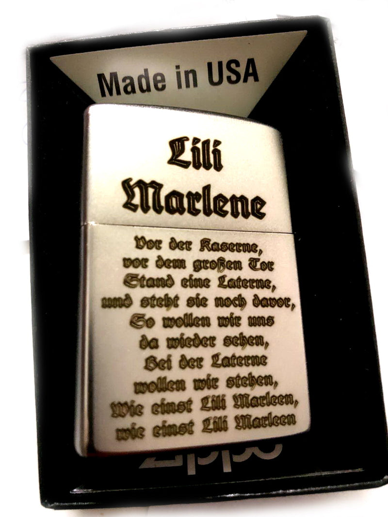 Zippo LILI MARLENE WWII TRIBUTE German Military song ENGRAVED SPECIAL!