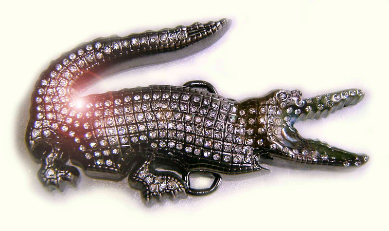 ALLIGATOR - CROCODILE Luxury 3D with CRYSTALS Belt BUCKLE