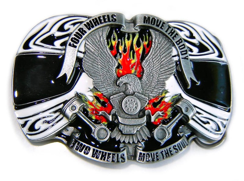 BIKER SPECIAL: "Two wheels move the soul" Belt BUCKLE