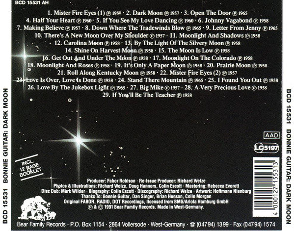 BONNIE GUITAR - DARK MOON - 29 tracks CD -SPECIAL OFFER