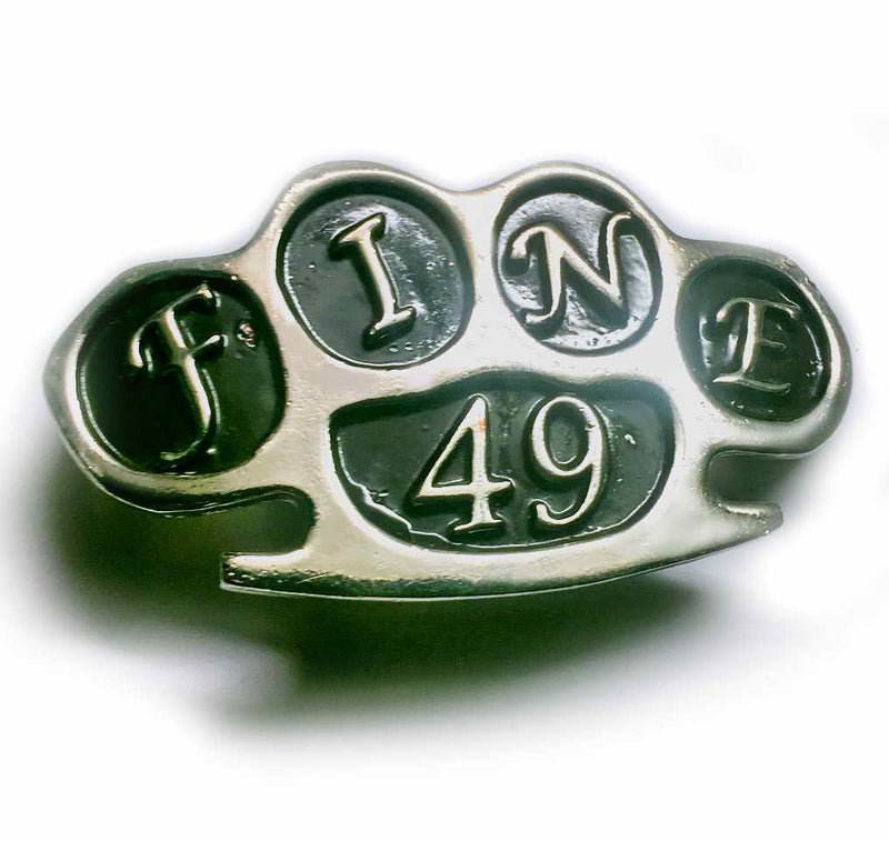 BRASS KNUCKLES "Fine 49" Rockabilly Original Belt BUCKLE Discontinued!!!