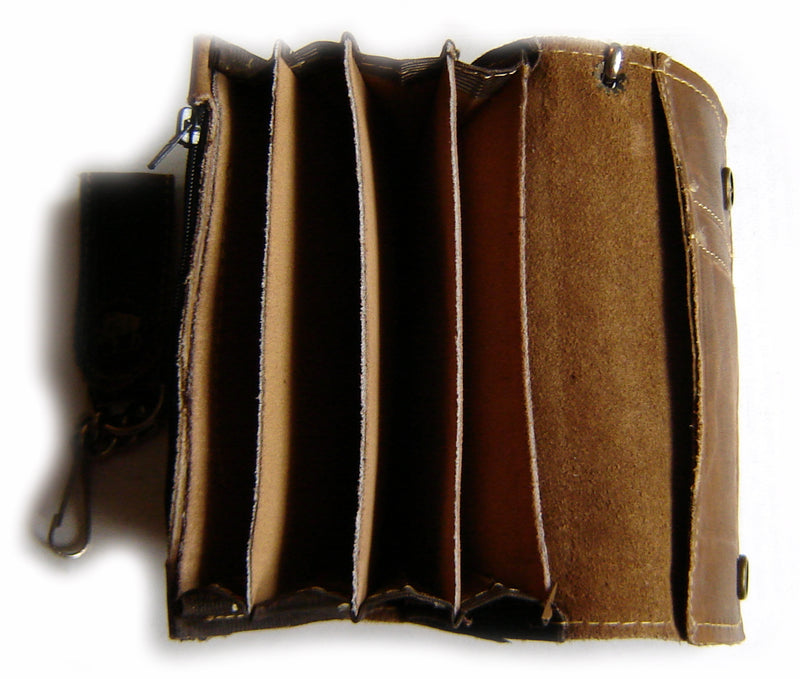 Leather WALLET BUFFALO BROWN Special 5 Compartments