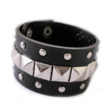 Bracelet SINGLE PYRAMID STUD Vintage Style RETRO CLASSIC Real Leather SPECIAL PRICE!