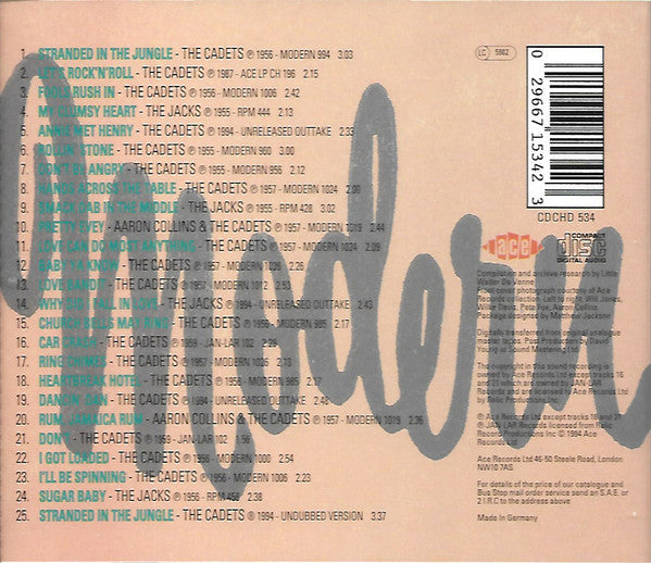CADETS (THE) MEET THE JACKS - STRANDED IN THE JUNGLE 25 Tracks! Exceptional Very Rare CD