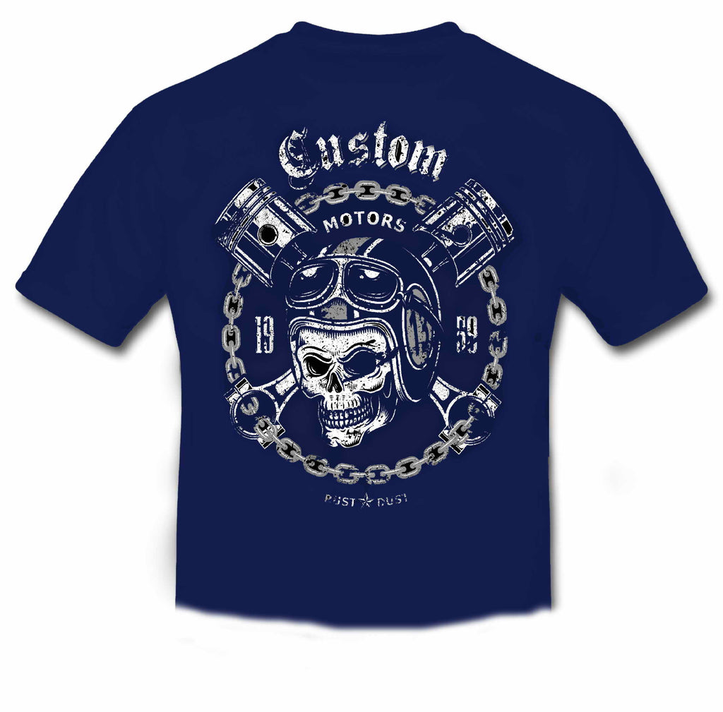 Custom Motors - RUST & DUST - Cafe Racer T-Shirt KIDS Dark Blue
