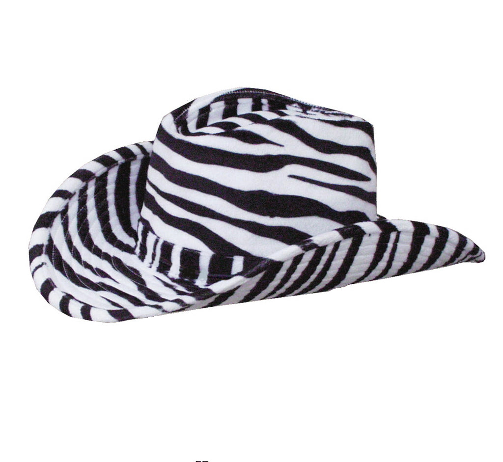 Country WESTERN PIMP TEXAS COWBOY HAT - Zebra pattern