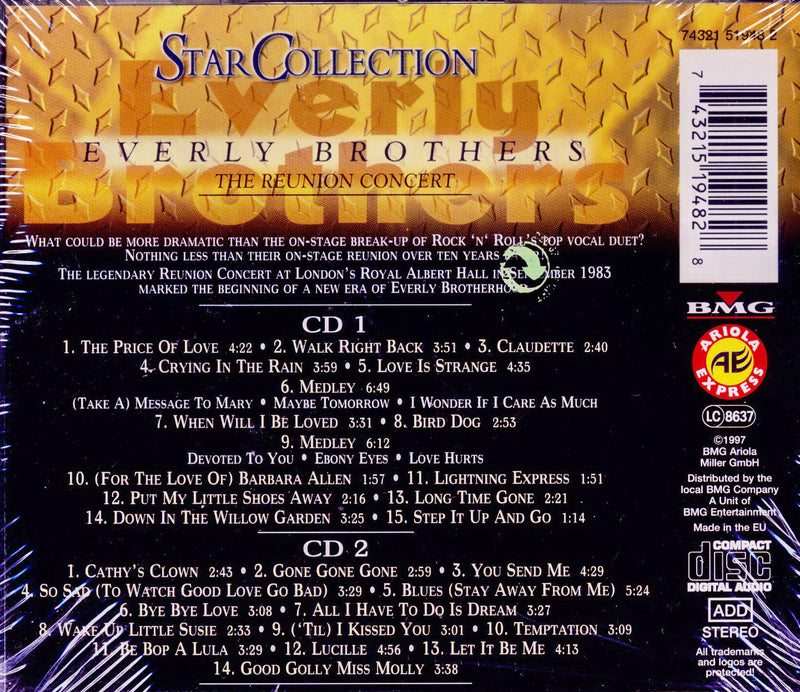 EVERLY BROTHERS - THE REUNION CONCERT Very Hard to Find Release 2CD