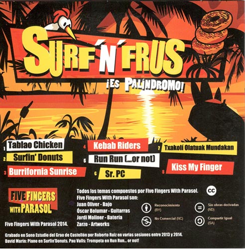 FIVE FINGERES WITH PARASOL - SURF'N'FRUS Very Hard to find CD
