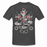 RAT ROD "From Dusk Till Dawn" - HOT ROD PIN UP Rockabilly T-Shirt GREY