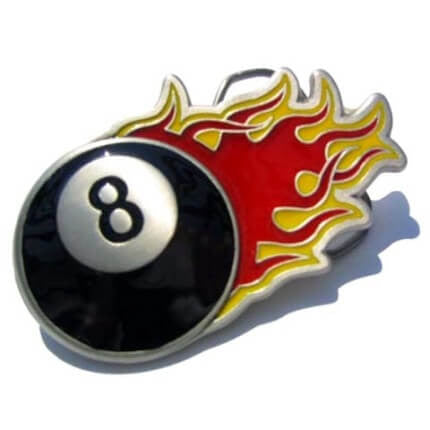FLAMING 8-BALL Rockabilly Belt BUCKLE
