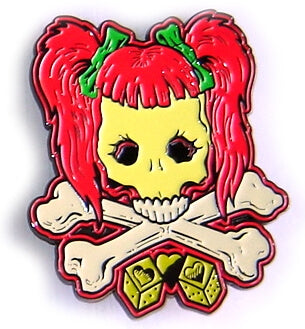SKULL & BONES GIRL PIN UP Rockabilly Belt BUCKLE Special Offer